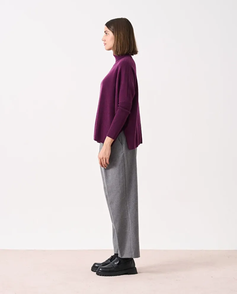 Absolut Cashmere Clara Eggplant Rollneck Knit