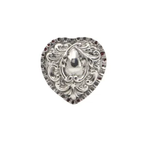 Antique English (Birmingham) Sterling Silver Heart Shaped Pill Box By, Adie Lovekin Ltd Dated 1902