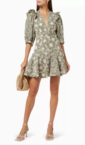 ANUNCIACION EMBROIDERED COTTON LACE DRESS