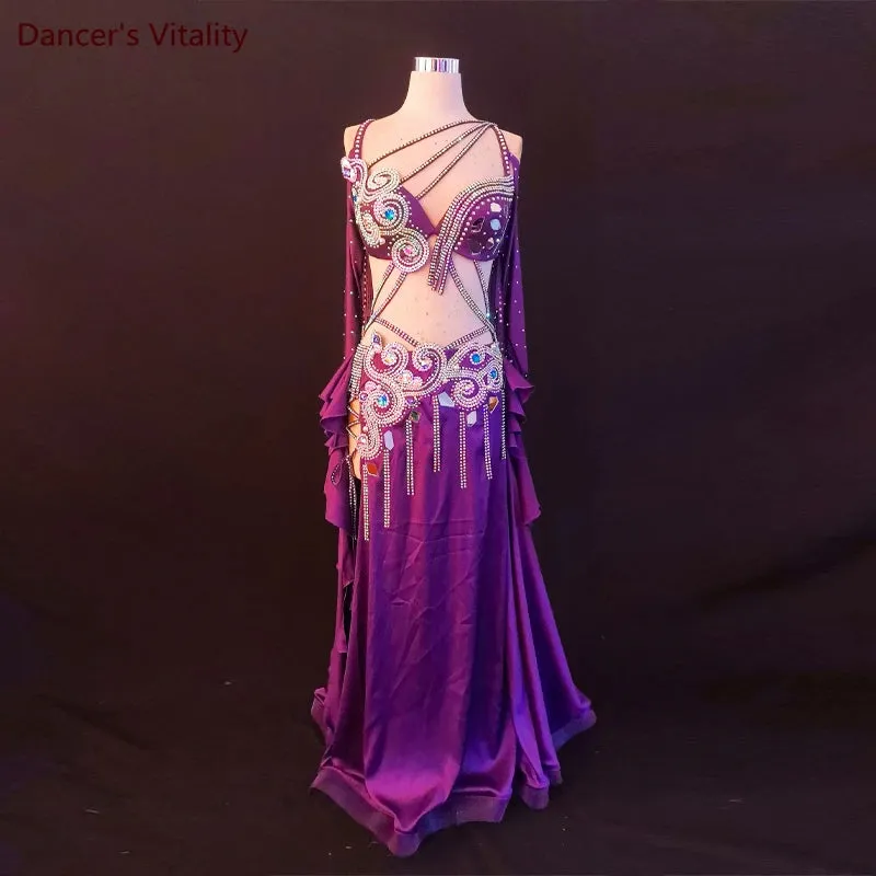 Belly Dance Costume Set for Women Belly Dancing Performance Competition Clothes Cusomized Kid's Adult Oriental Dance Clothing