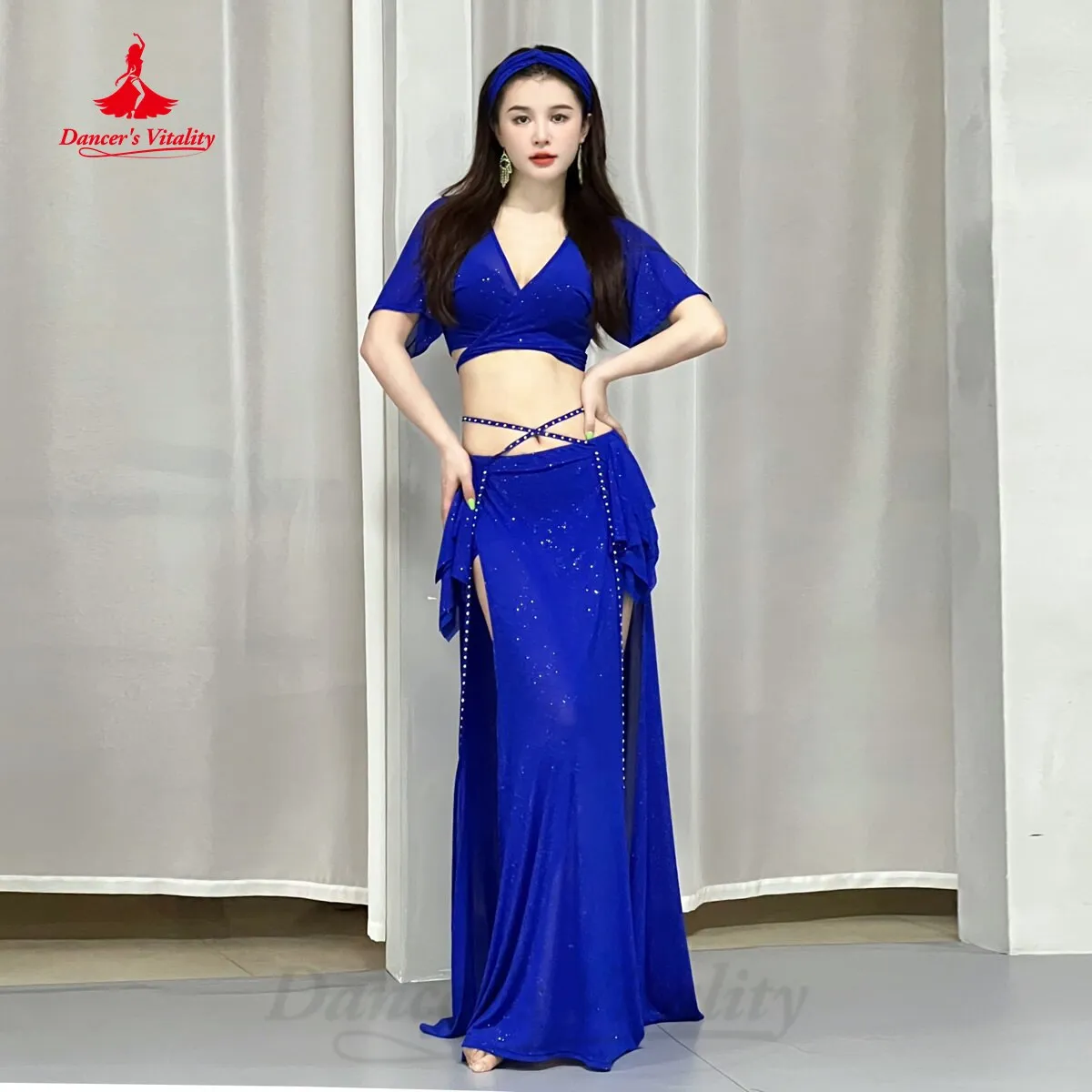 Belly Dance Costume Women 2023 New Summer Gauze Short Sleeves Top Long Skirt 2pcs Oriental Training Suit Bellydance Outfit