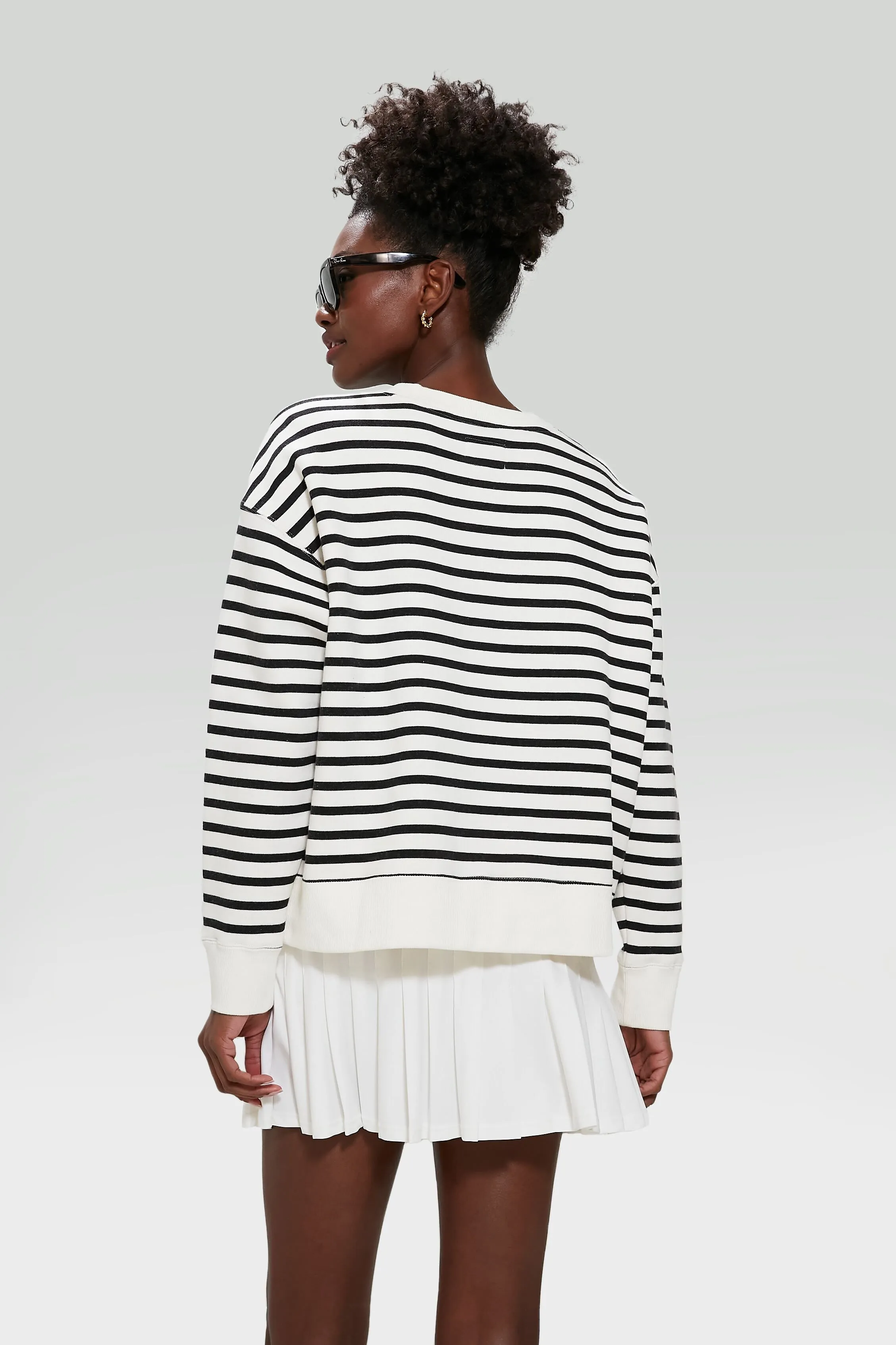 Black and White Stripe Natasha Pullover