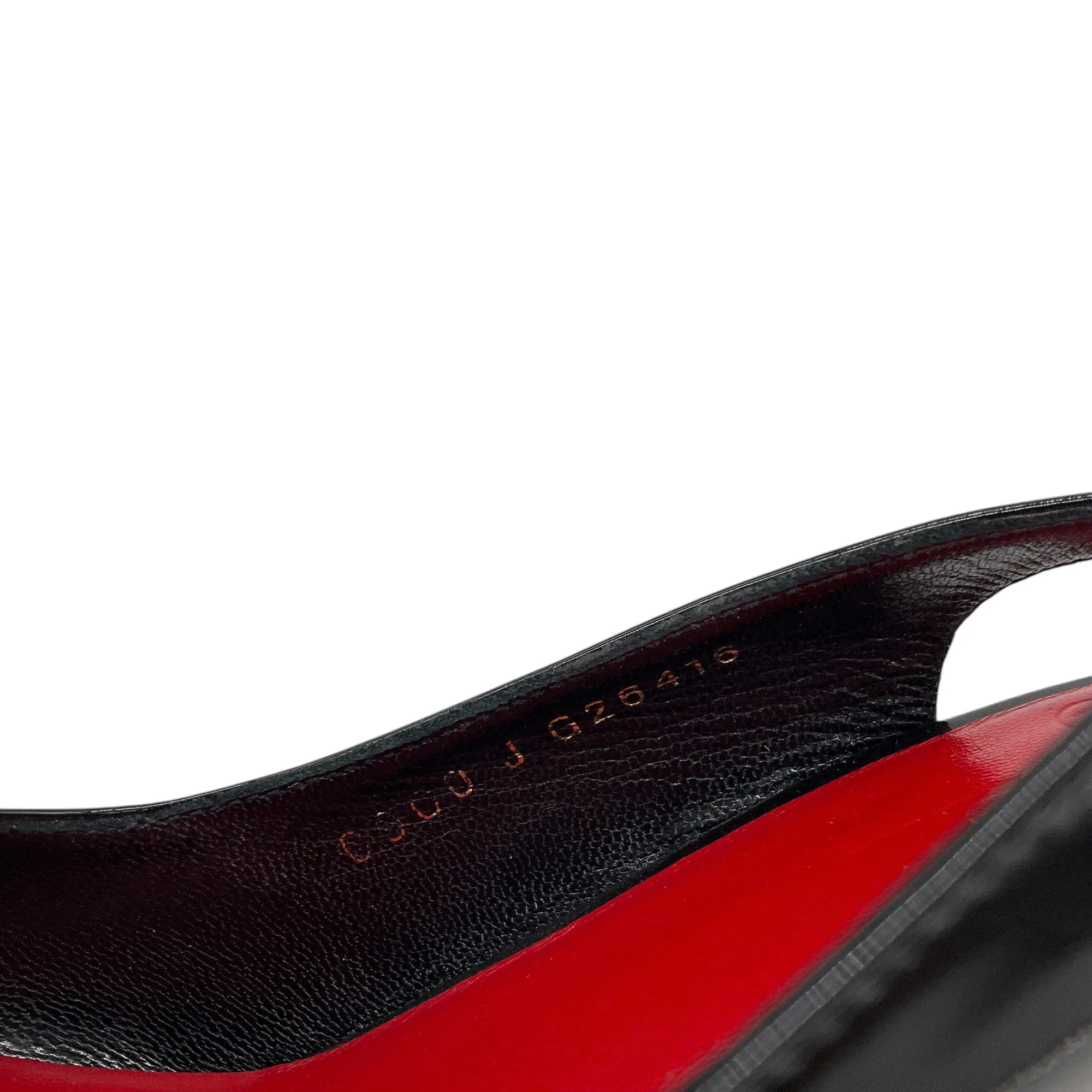 Chanel Black / Red 2009 Patent Leather Slingback Pumps