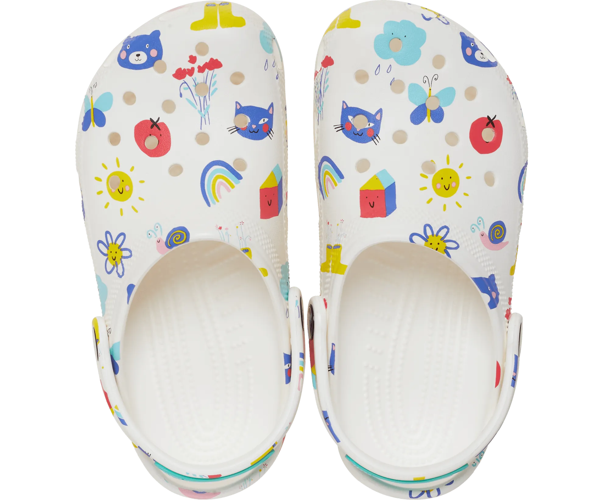 Classic Doodle Print Clog Kids - white/multi