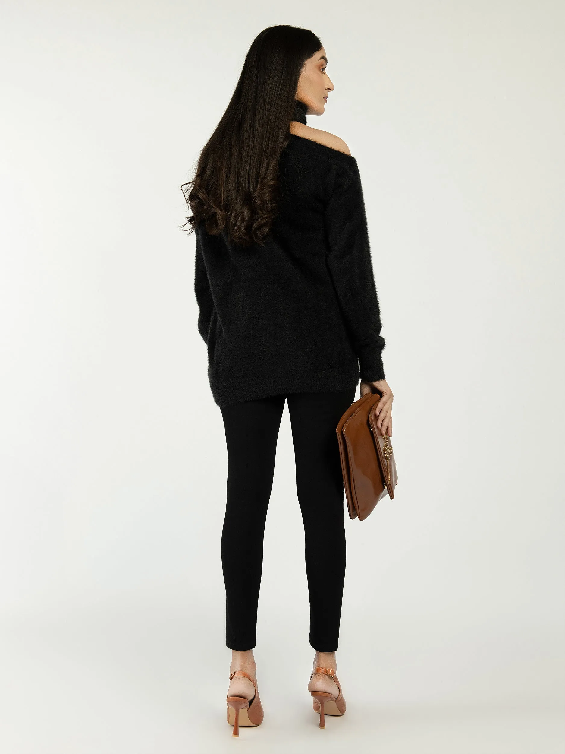 Cut Out High Neck Sweater