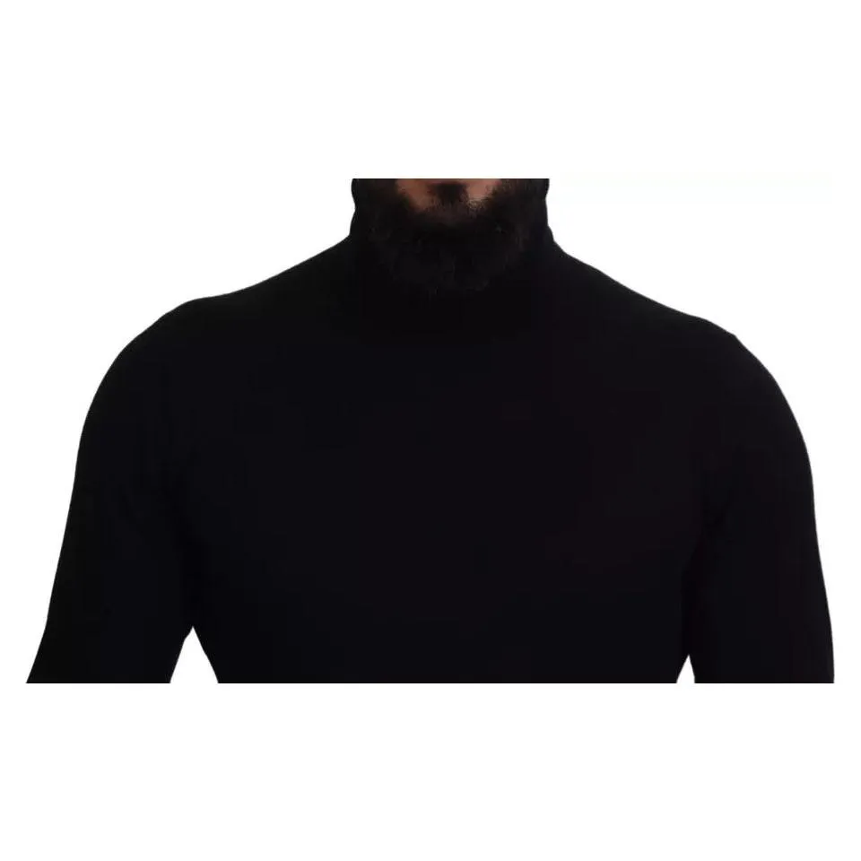 Dolce & Gabbana Black Cashmere Turtleneck Pullover Sweater