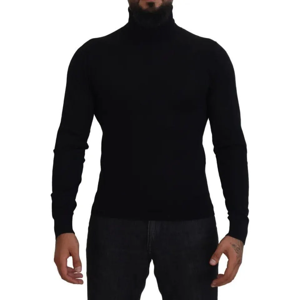 Dolce & Gabbana Black Cashmere Turtleneck Pullover Sweater