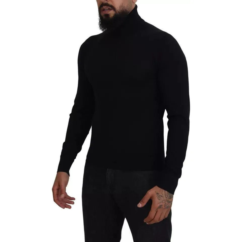 Dolce & Gabbana Black Cashmere Turtleneck Pullover Sweater