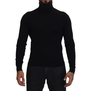 Dolce & Gabbana Black Cashmere Turtleneck Pullover Sweater