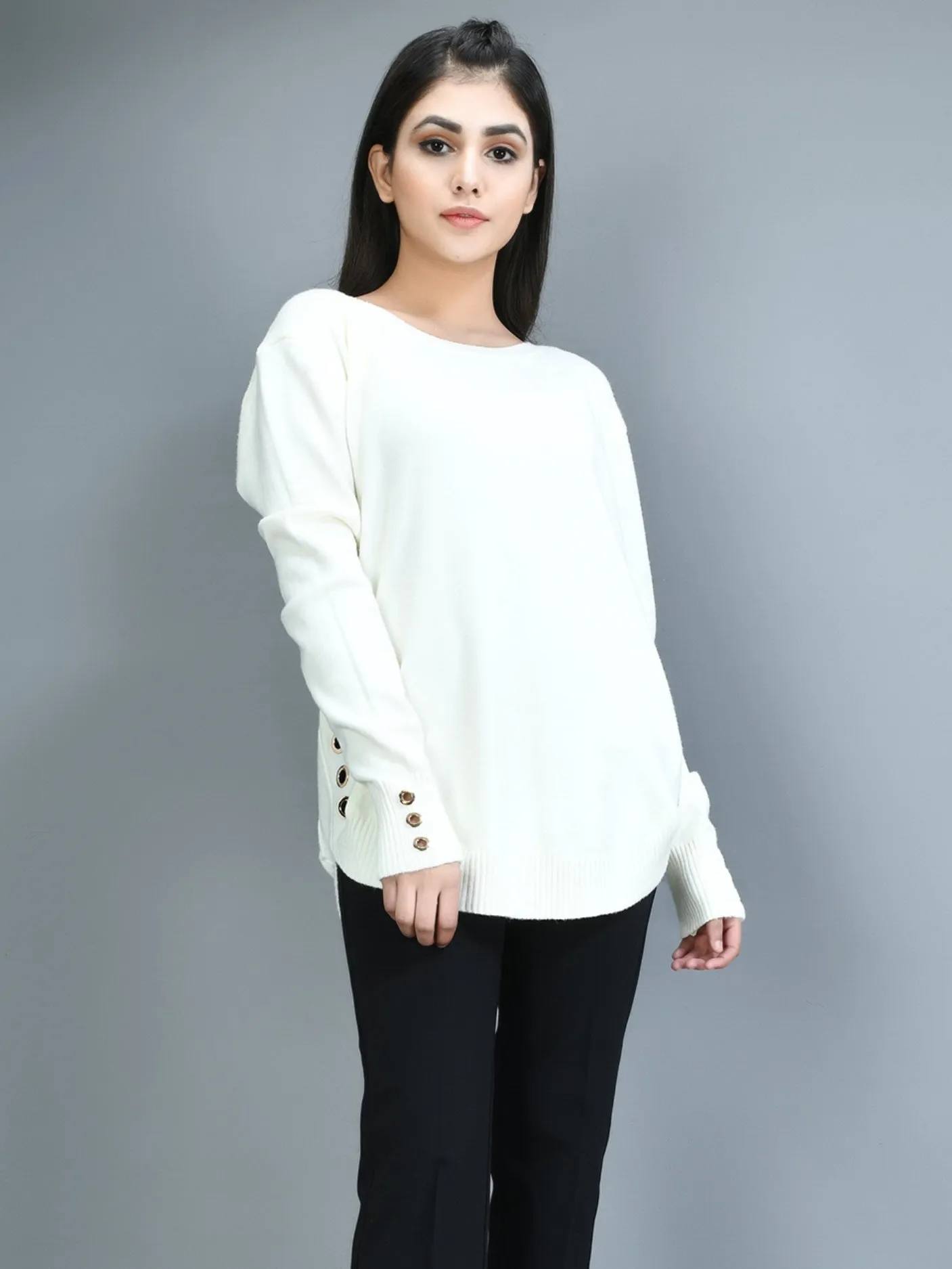 Eyelet detail Sweater