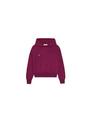 Kids' Recycled Cashmere Hoodie—plum purple