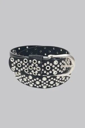 Leather Studded Eyelet Belt