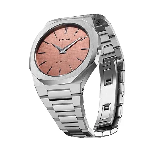 Men Ultra Thin Salmon 40mm Watch