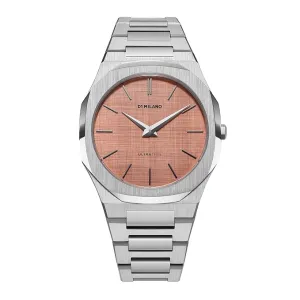 Men Ultra Thin Salmon 40mm Watch