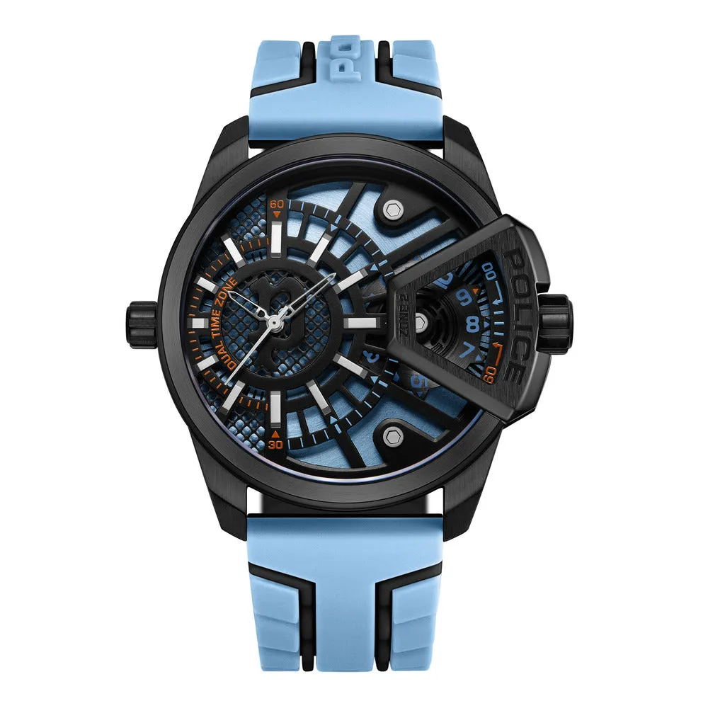 Men Underlined Blue-Black 46mm Watch