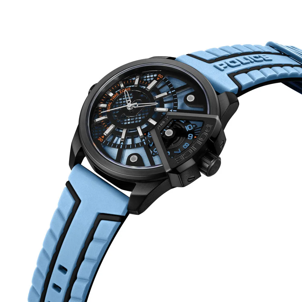 Men Underlined Blue-Black 46mm Watch