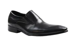 Mens Zasel Christian Black Leather Slip On Shoes