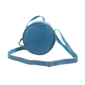 Round Leather Bag | Blue