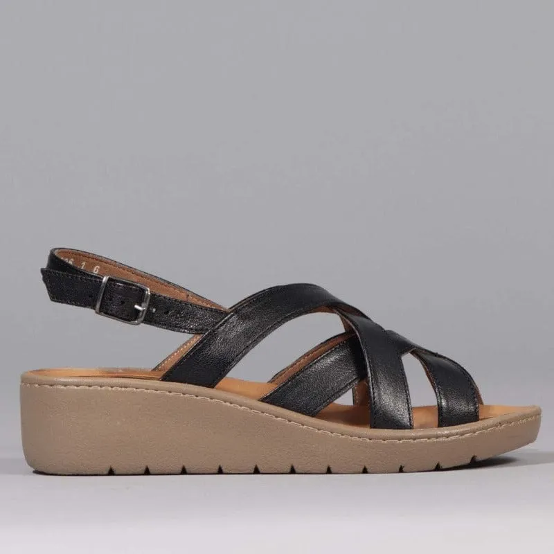 Slingback Sandal with Removable Footbed in Black - 12534