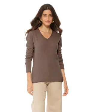 Women's Ultra-Light Cashmere V-Neck Sweater Brown